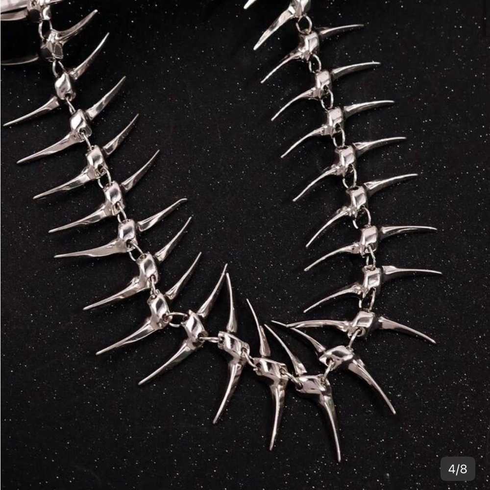 Couture Spike Fishbone Necklace - Picture 7 of 7